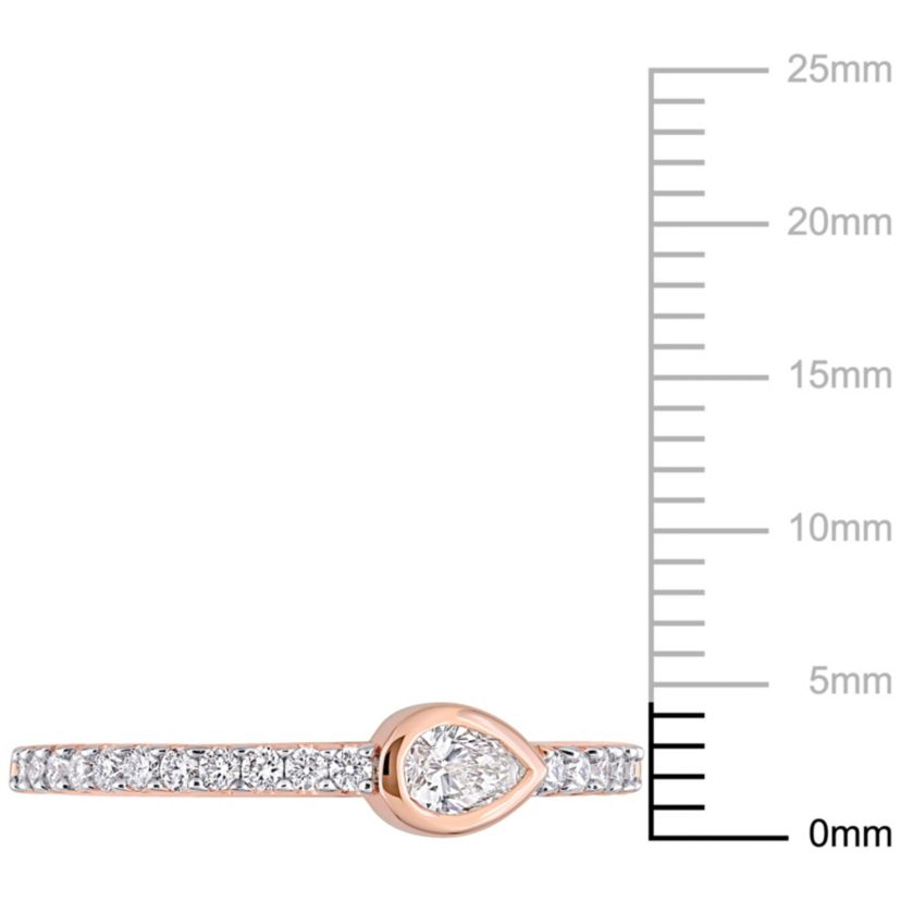 1/3 ct. t.w. Diamond Semi-Eternity Ring in 14K Rose Gold