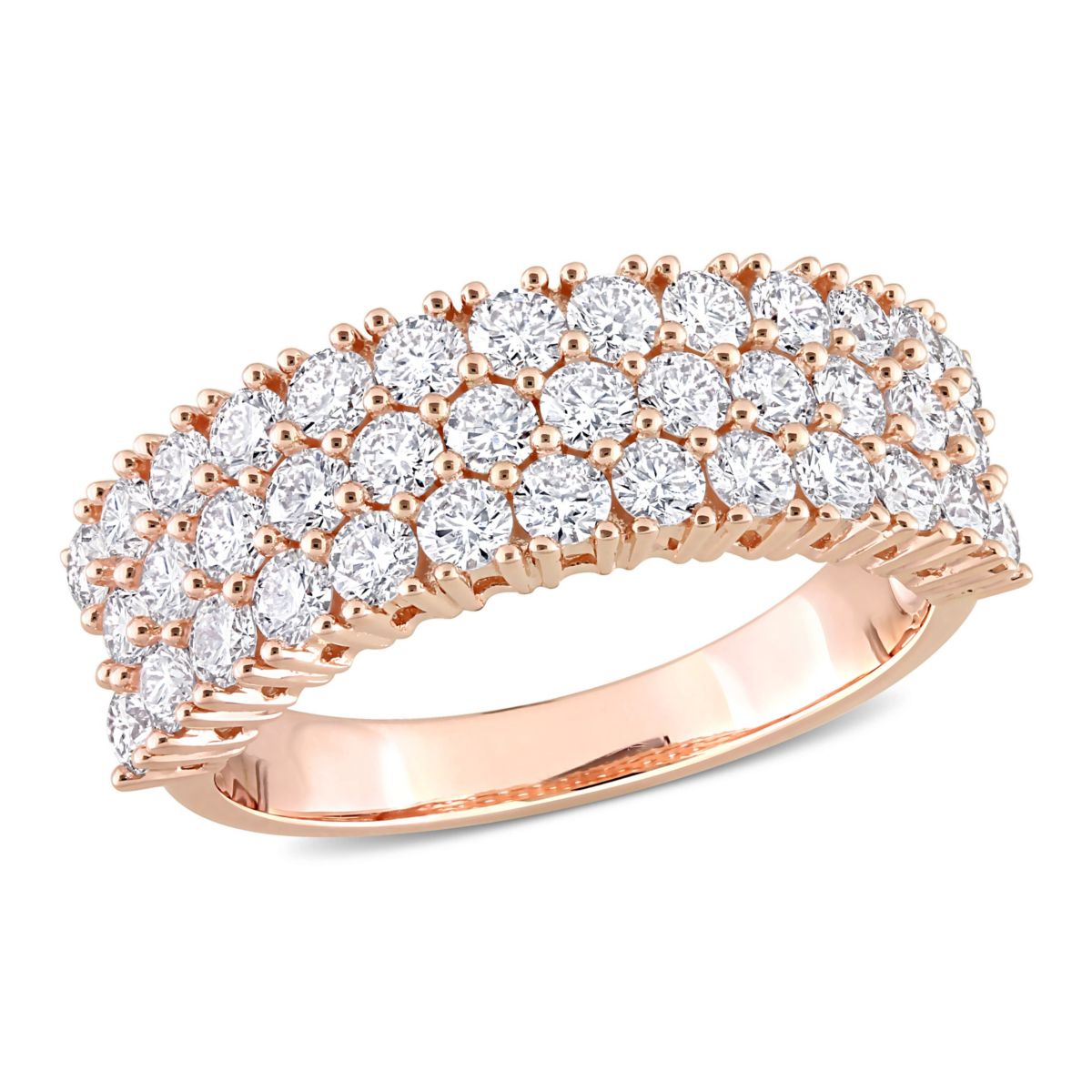 1.71 ct. t.w. Diamond Triple-Row Band in 14K Rose Gold