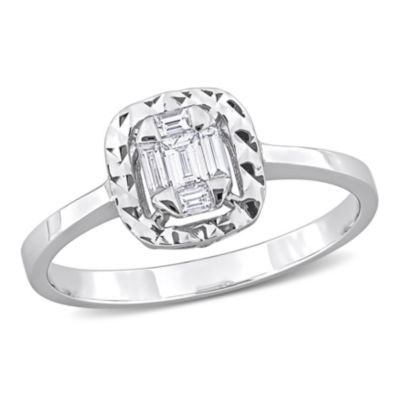 Belk & Co 1/4 ct. t.w. Diamond Square Halo Cluster Ring in 14K White Gold -  540042611767875