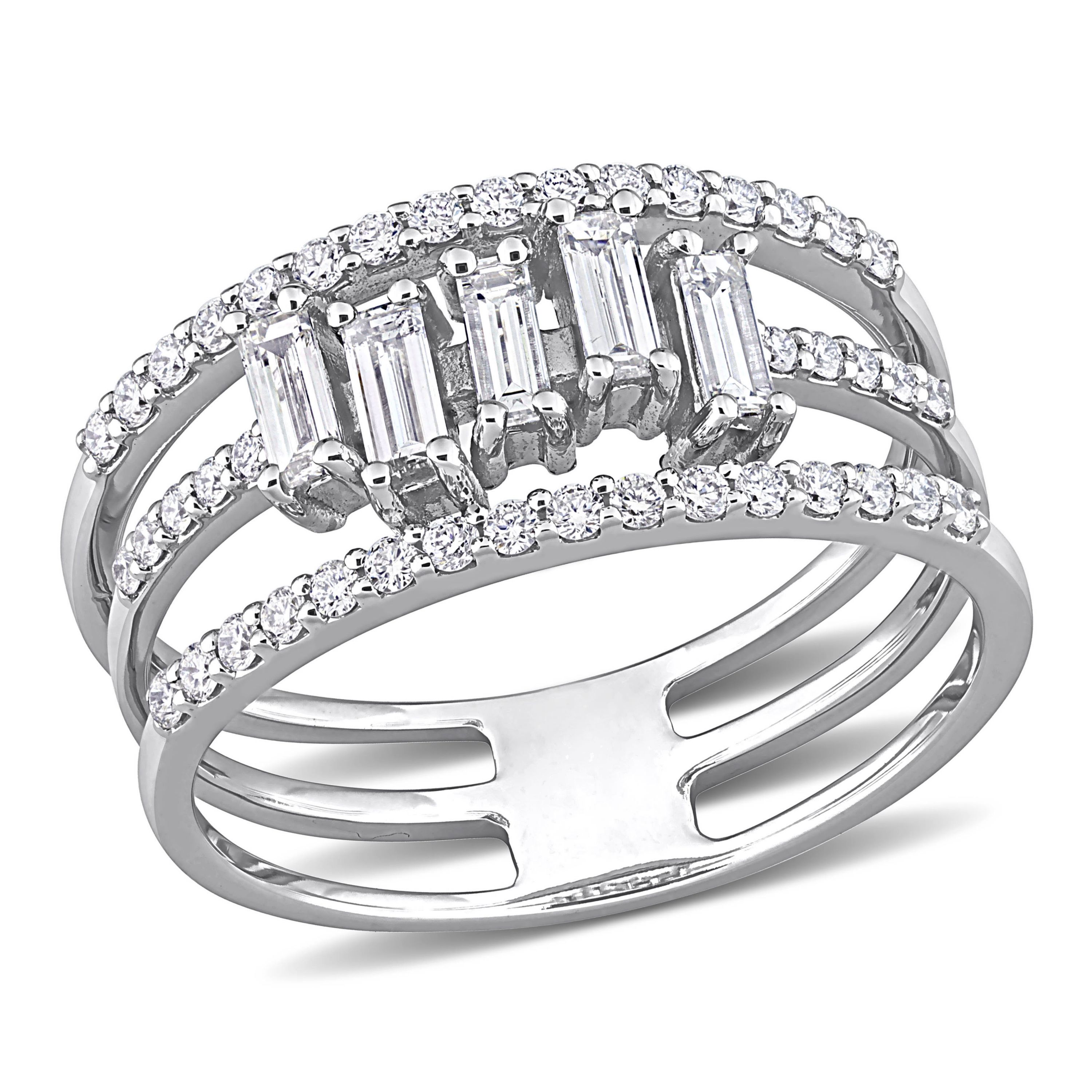 5/8 ct. t.w. Diamond 3-Row Wedding Band in 14K White Gold