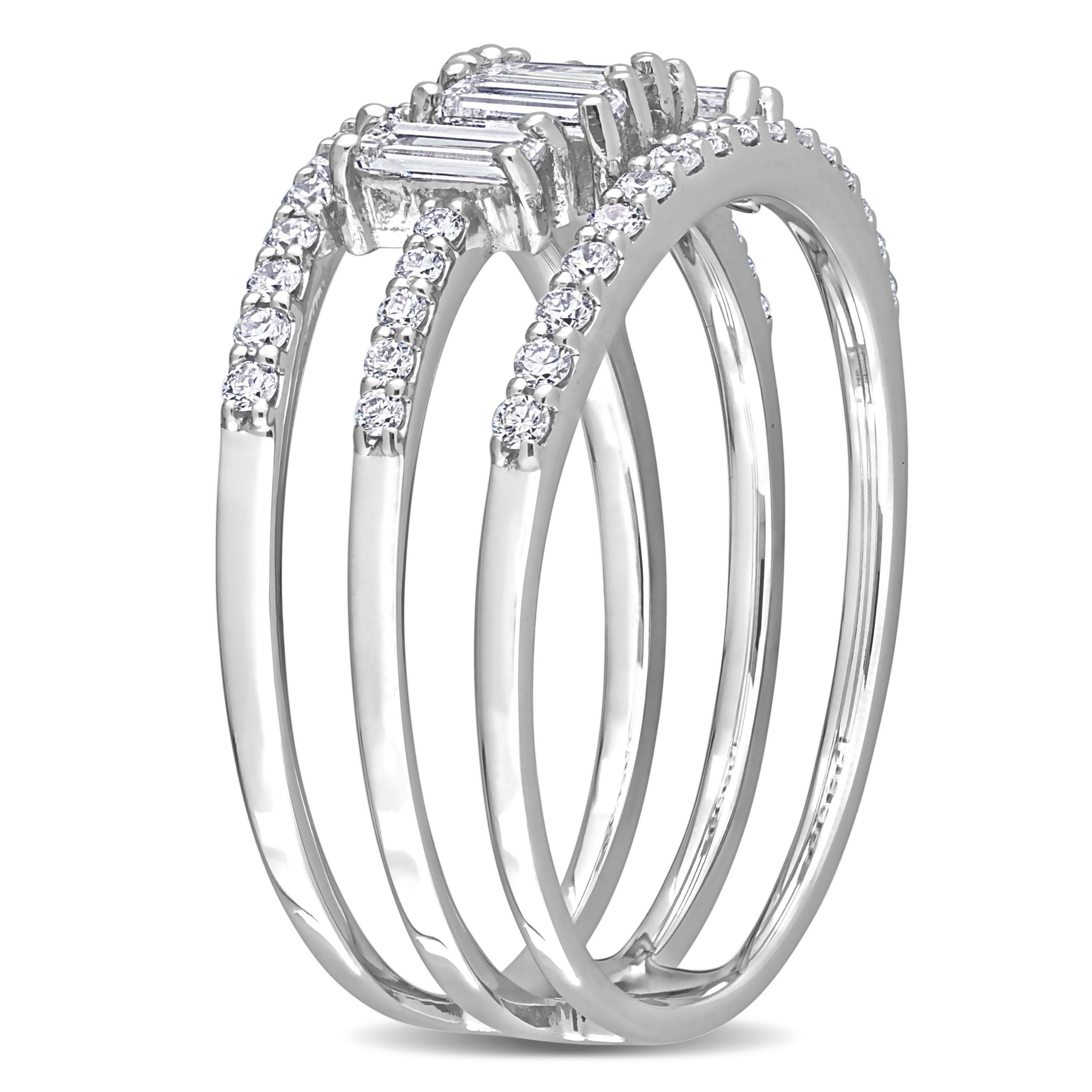 5/8 ct. t.w. Diamond 3-Row Wedding Band in 14K White Gold