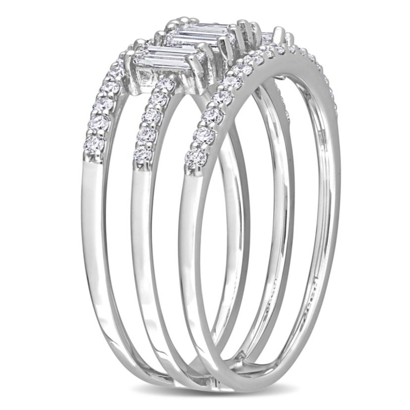 5/8 ct. t.w. Diamond 3-Row Wedding Band in 14K White Gold