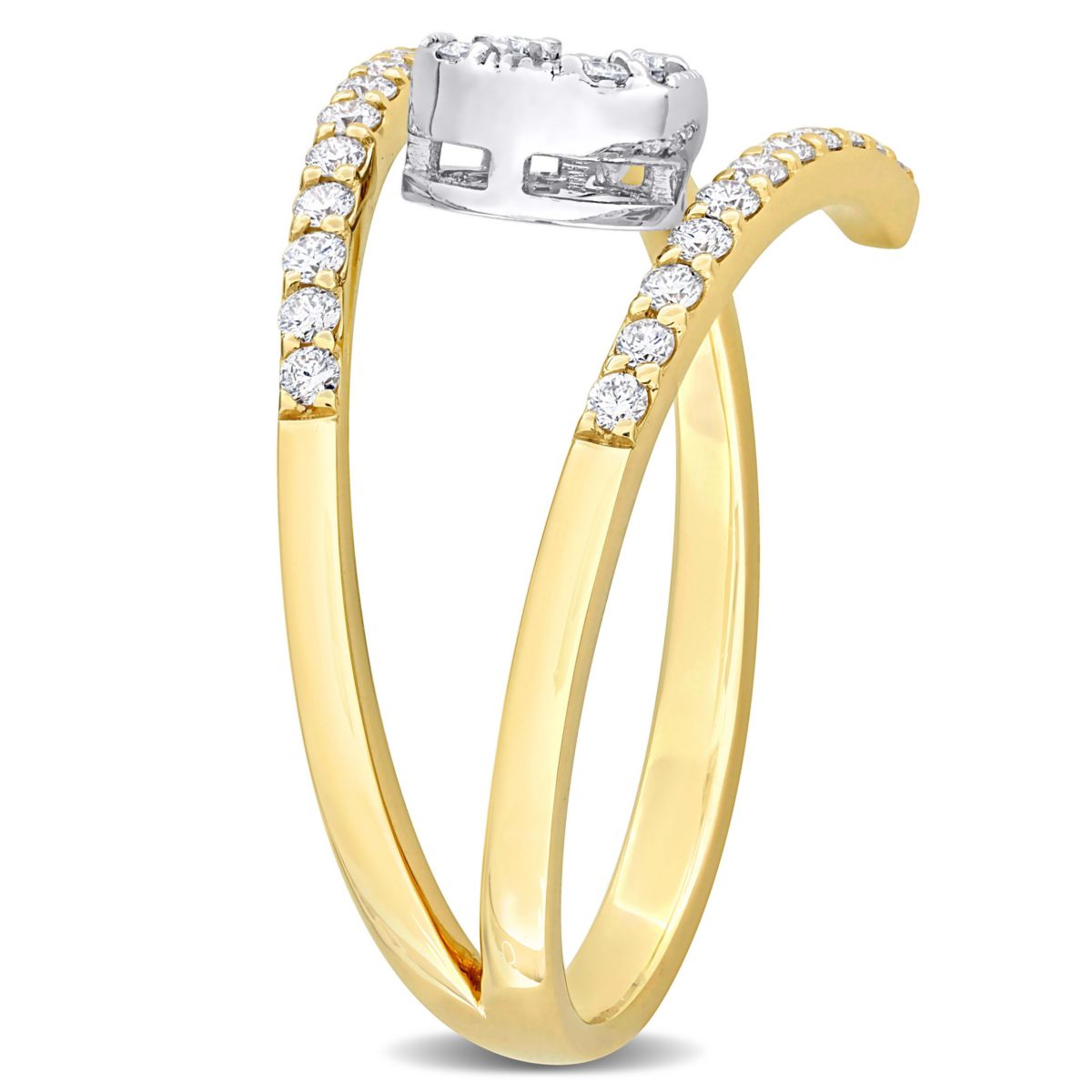 Belk & Co. 2/5 ct. t.w. Diamond Crossover Ring in 14K Two-Tone Gold | Belk
