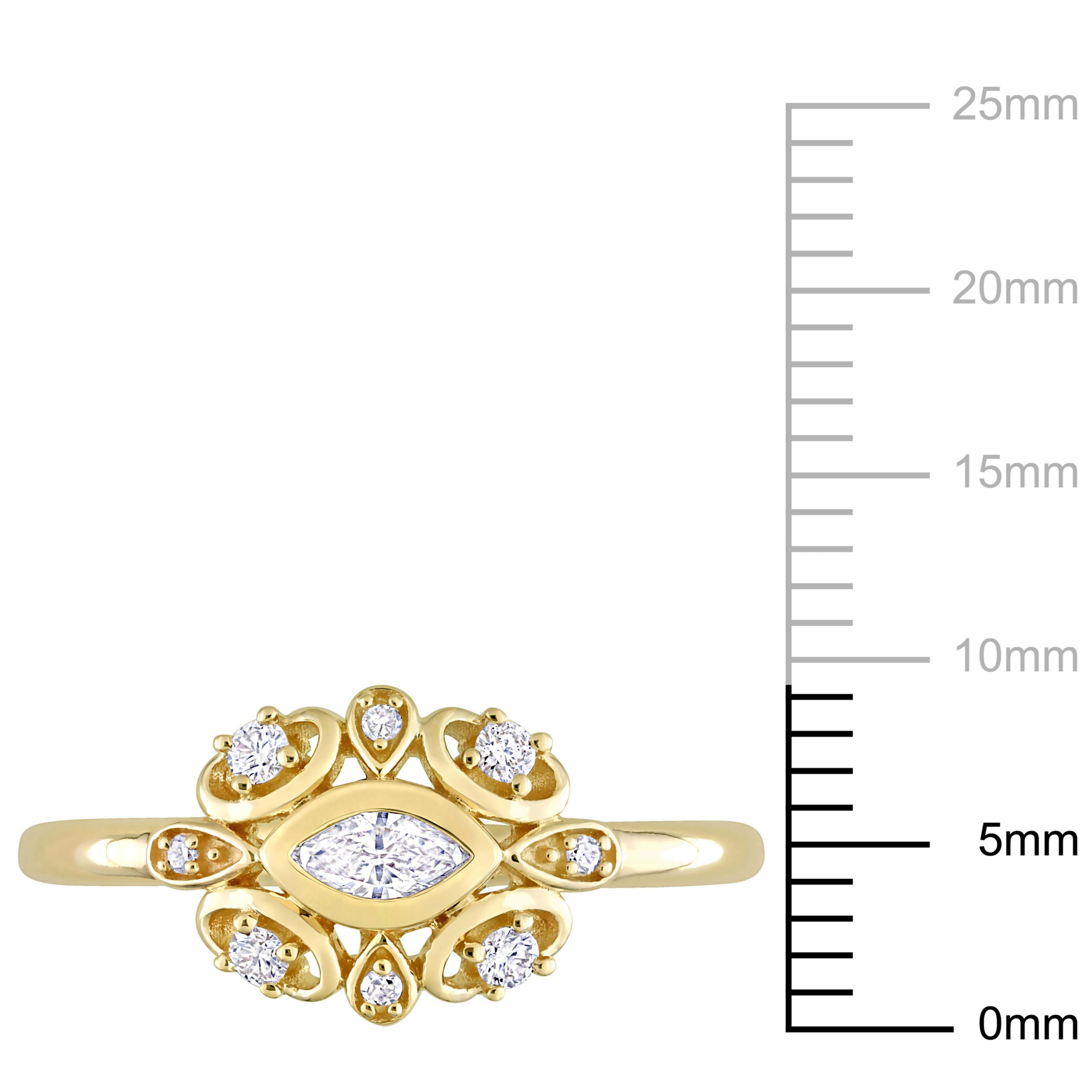 1/4 ct. t.w. Diamond Cluster Ring in 14K Yellow Gold