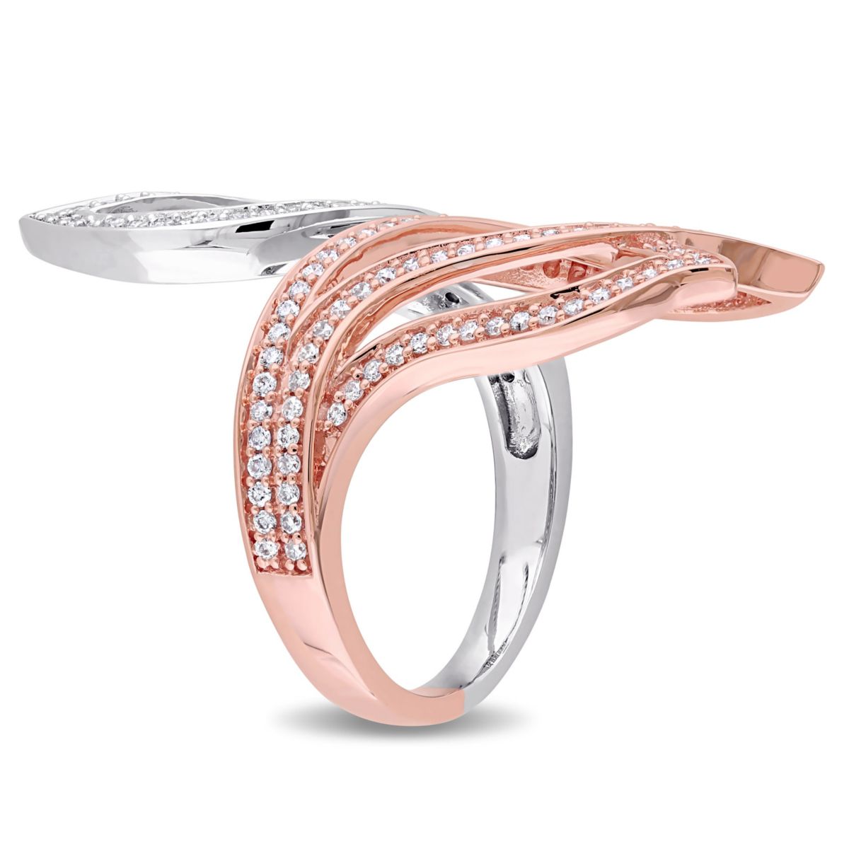 Belk & Co. 5/8 ct. t.w. Diamond Leaf Ring in 14K Two-Tone Gold | Belk