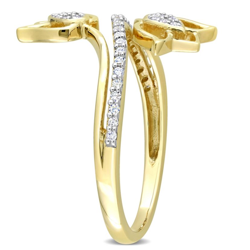 1/6 ct. t.w. Diamond Bypass Lotus Ring in 10K Yellow Gold