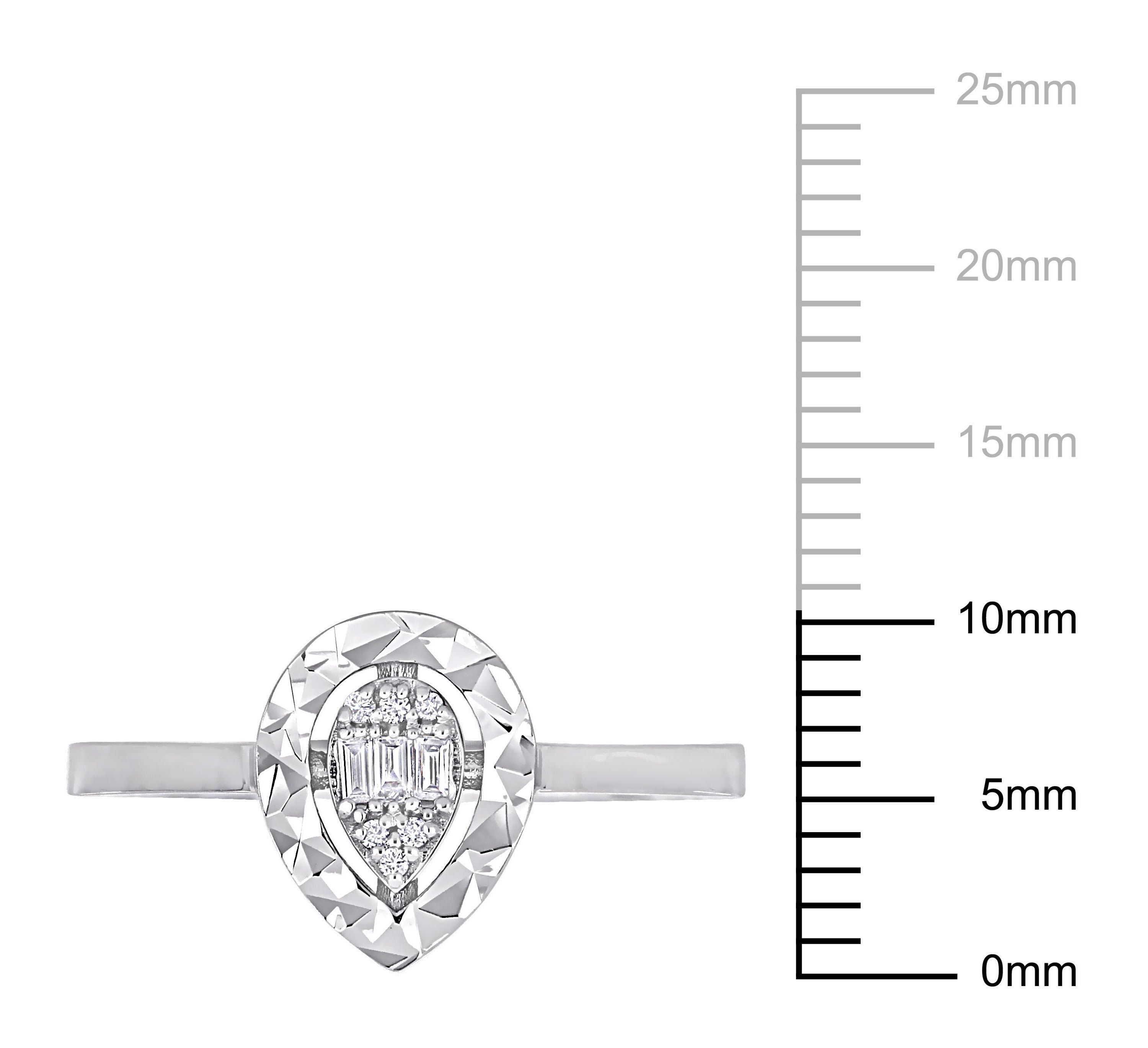 Pear Shape Diamond Accent Ring in 14K White Gold
