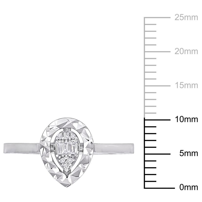 Pear Shape Diamond Accent Ring in 14K White Gold
