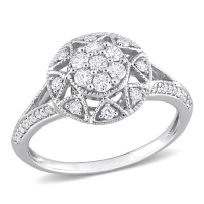 Belk & Co 1/2 ct. t.w. Diamond Cluster Open Shank Ring in 14K White Gold -  540042611767912