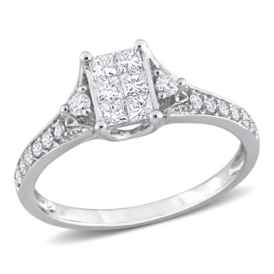 Belk & Co 1/2 ct. t.w. Diamond Cluster Engagement Ring in 14K White Gold -  540042611767916