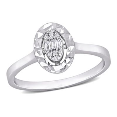 Belk & Co Oval Shape Diamond Accent Ring in 14K White Gold, 8