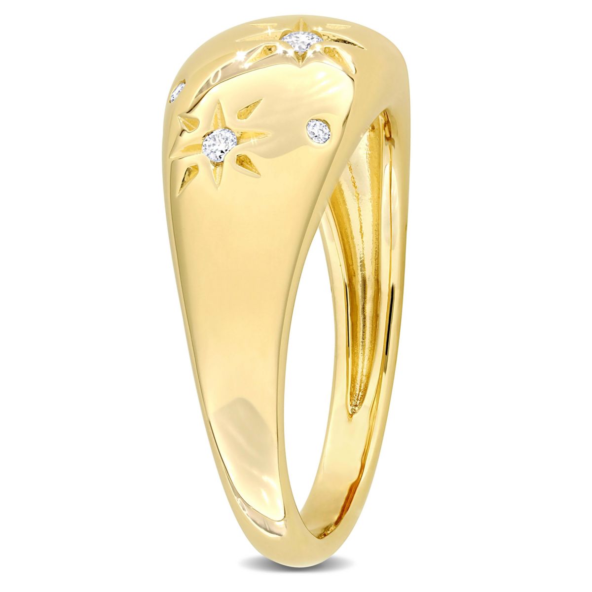 1/10 ct. t.w. Diamond Dome-Shaped Star Ring in 10K Yellow Gold