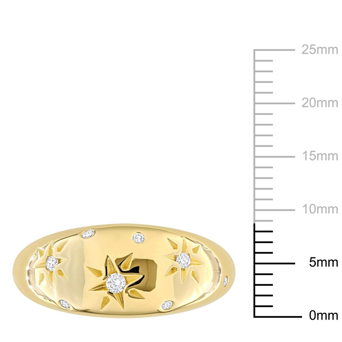 1/10 ct. t.w. Diamond Dome-Shaped Star Ring in 10K Yellow Gold