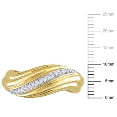 1/10 ct. t.w. Diamond Curved Wave Ring 14K Yellow Gold