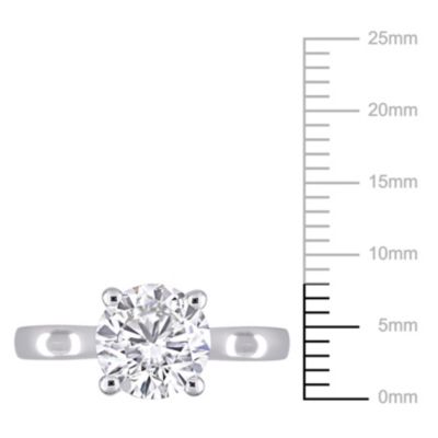 Lab Created White Sapphire Solitaire Engagement Ring 10K Gold