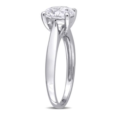 Lab Created White Sapphire Solitaire Engagement Ring 10K Gold