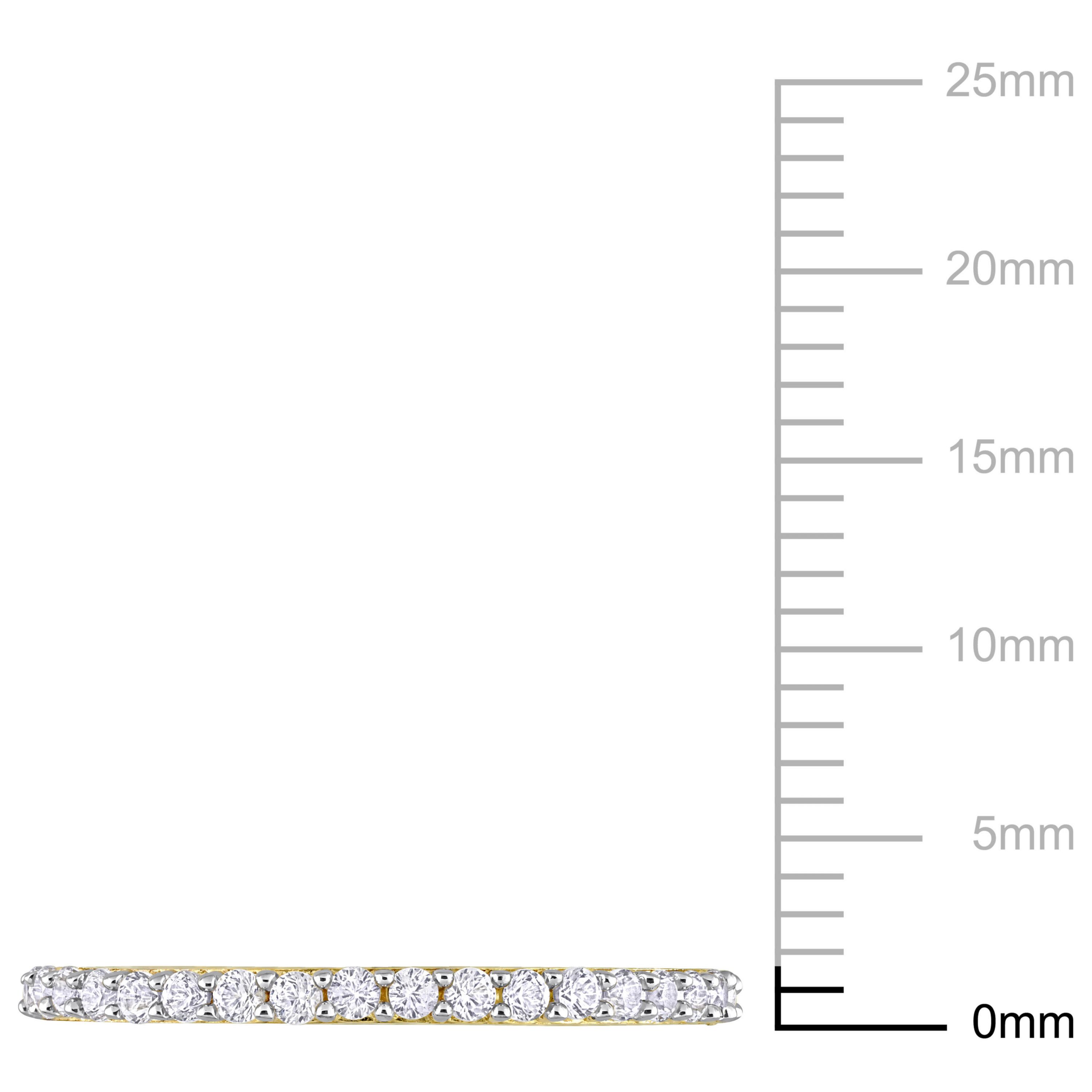 Lab Created Created White Sapphire Semi-Eternity Ring in 10K Yellow Gold