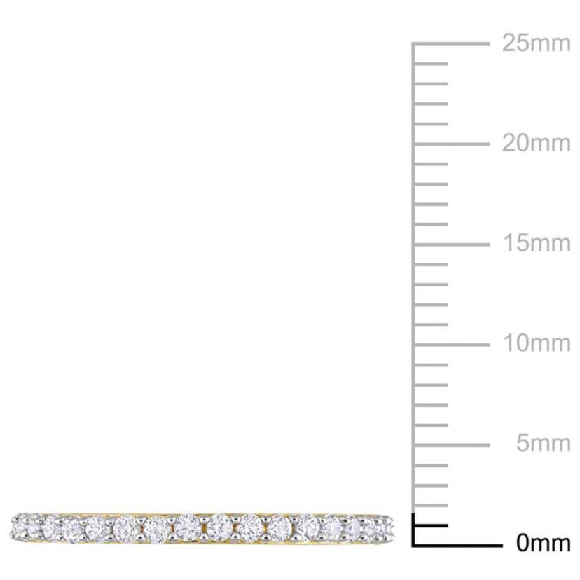 Lab Created Created White Sapphire Semi-Eternity Ring in 10K Yellow Gold