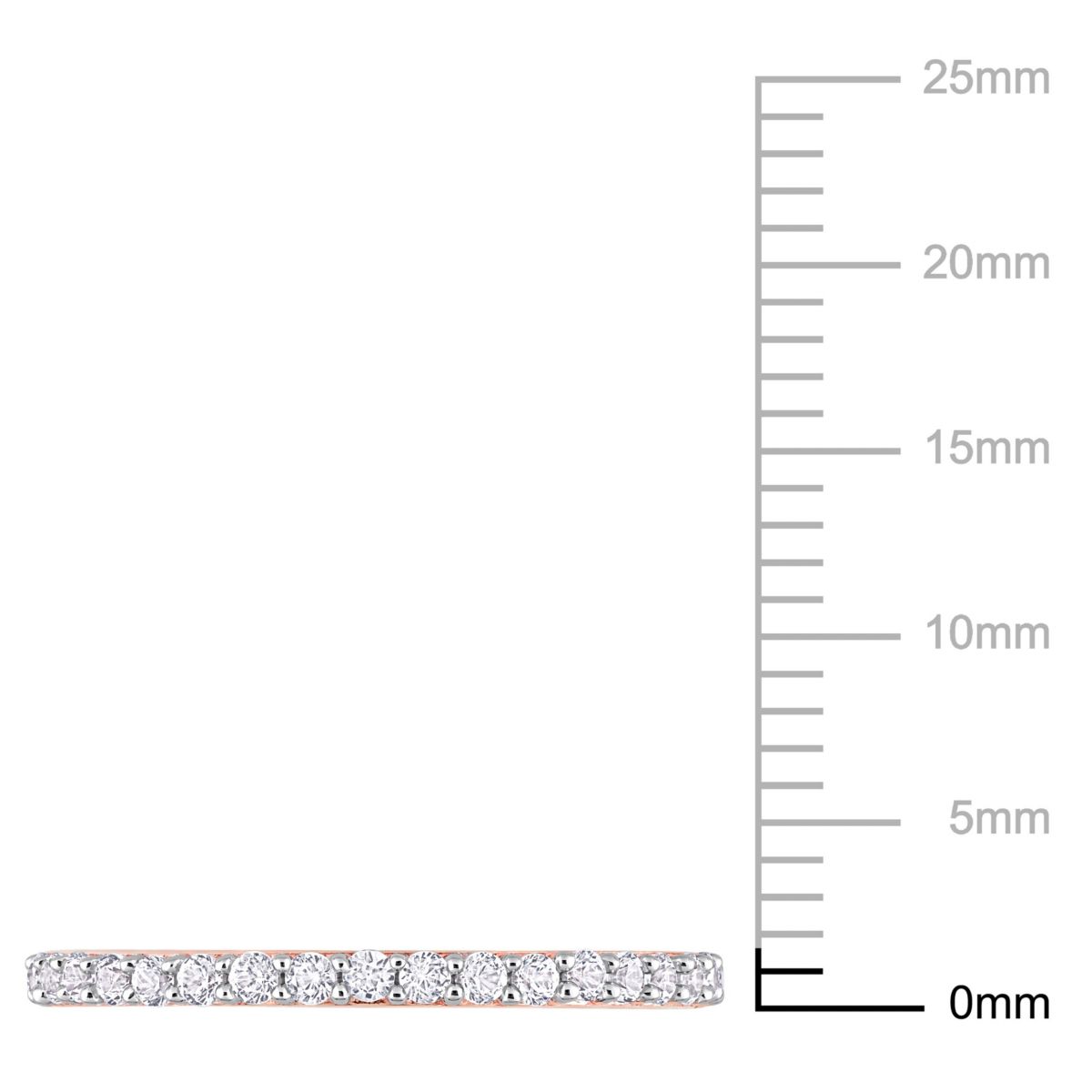 Lab Created Created White Sapphire Semi-Eternity Ring in 10K Rose Gold