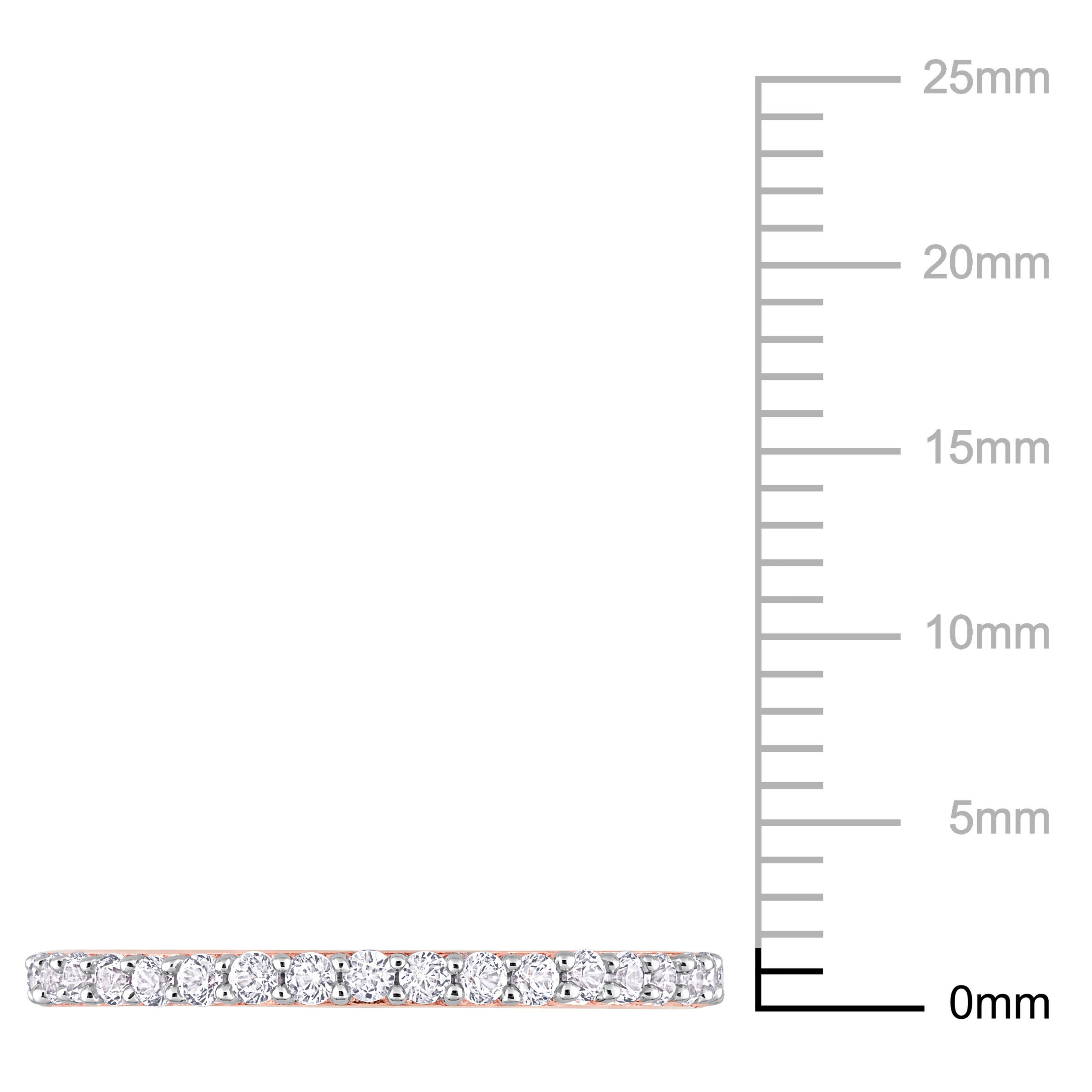 Lab Created Created White Sapphire Semi-Eternity Ring in 10K Rose Gold