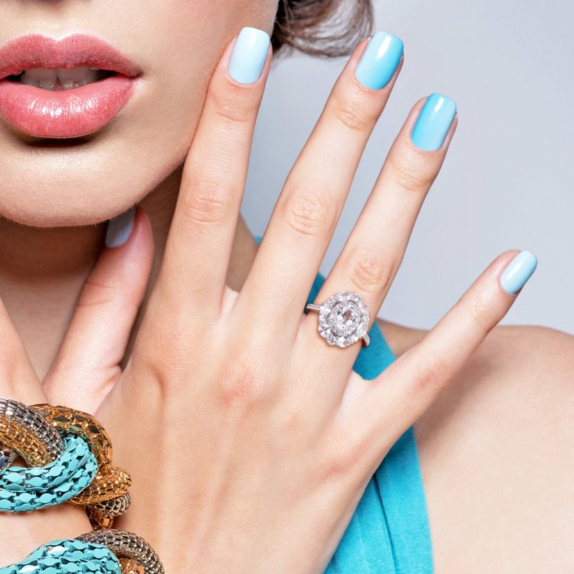 Lab Created Created White Sapphire Fancy Halo Engagement Ring in 10K White Gold