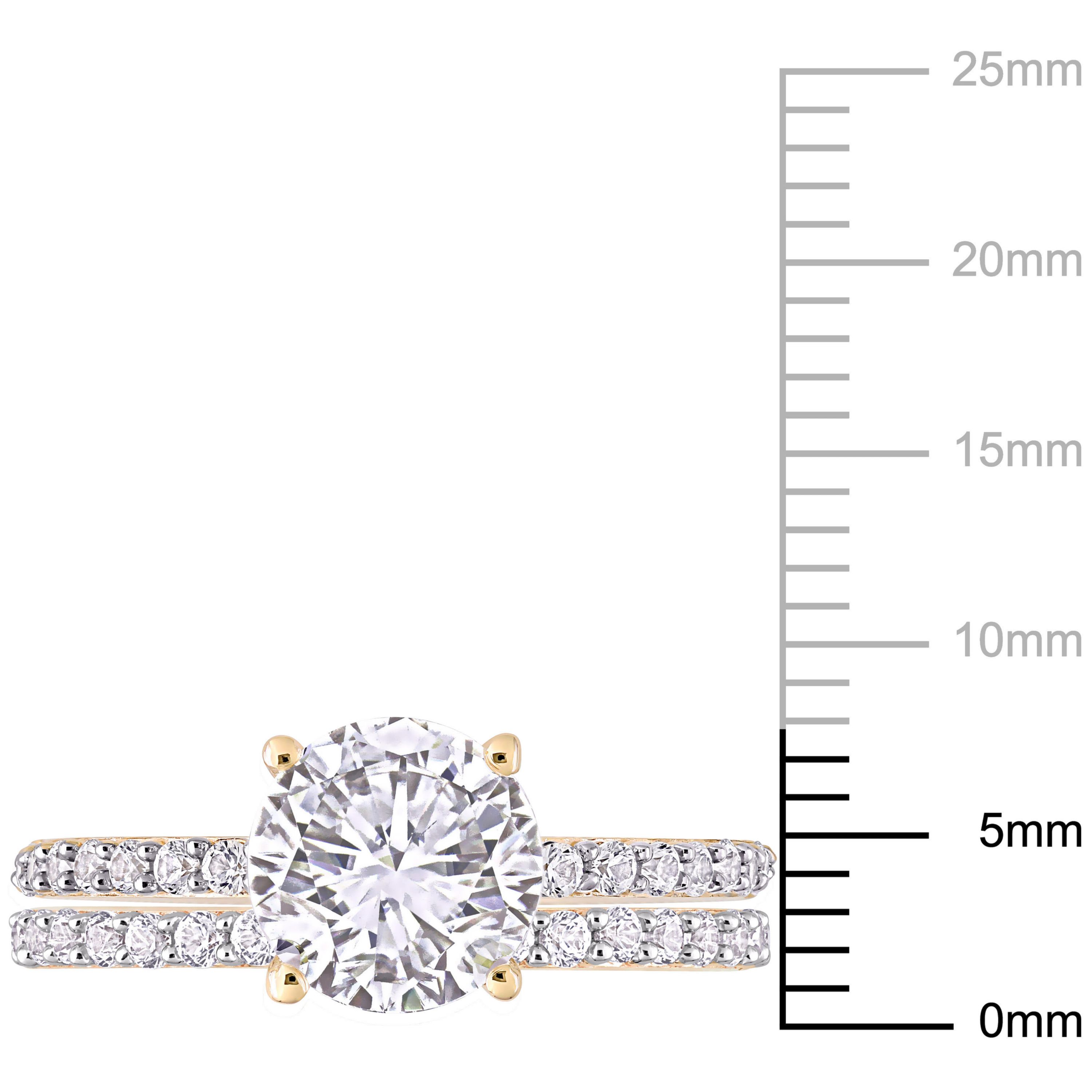 Lab Created Created White Sapphire Bridal Ring Set in 10K Yellow Gold