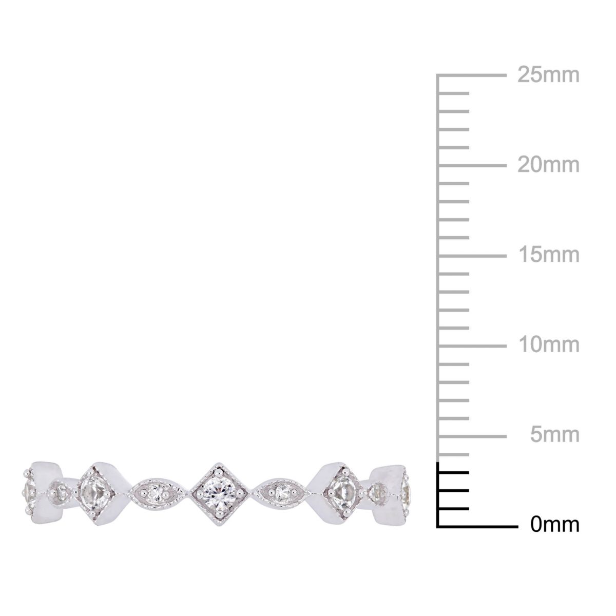 Lab Created Created White Sapphire Anniversary Ring in 10K White Gold