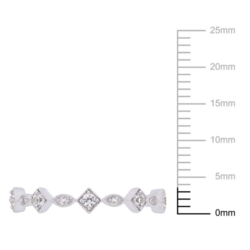 Lab Created Created White Sapphire Anniversary Ring in 10K White Gold