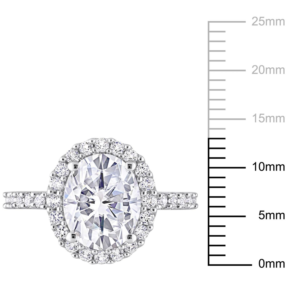Lab Created Created White Sapphire Halo Ring in 10K White Gold