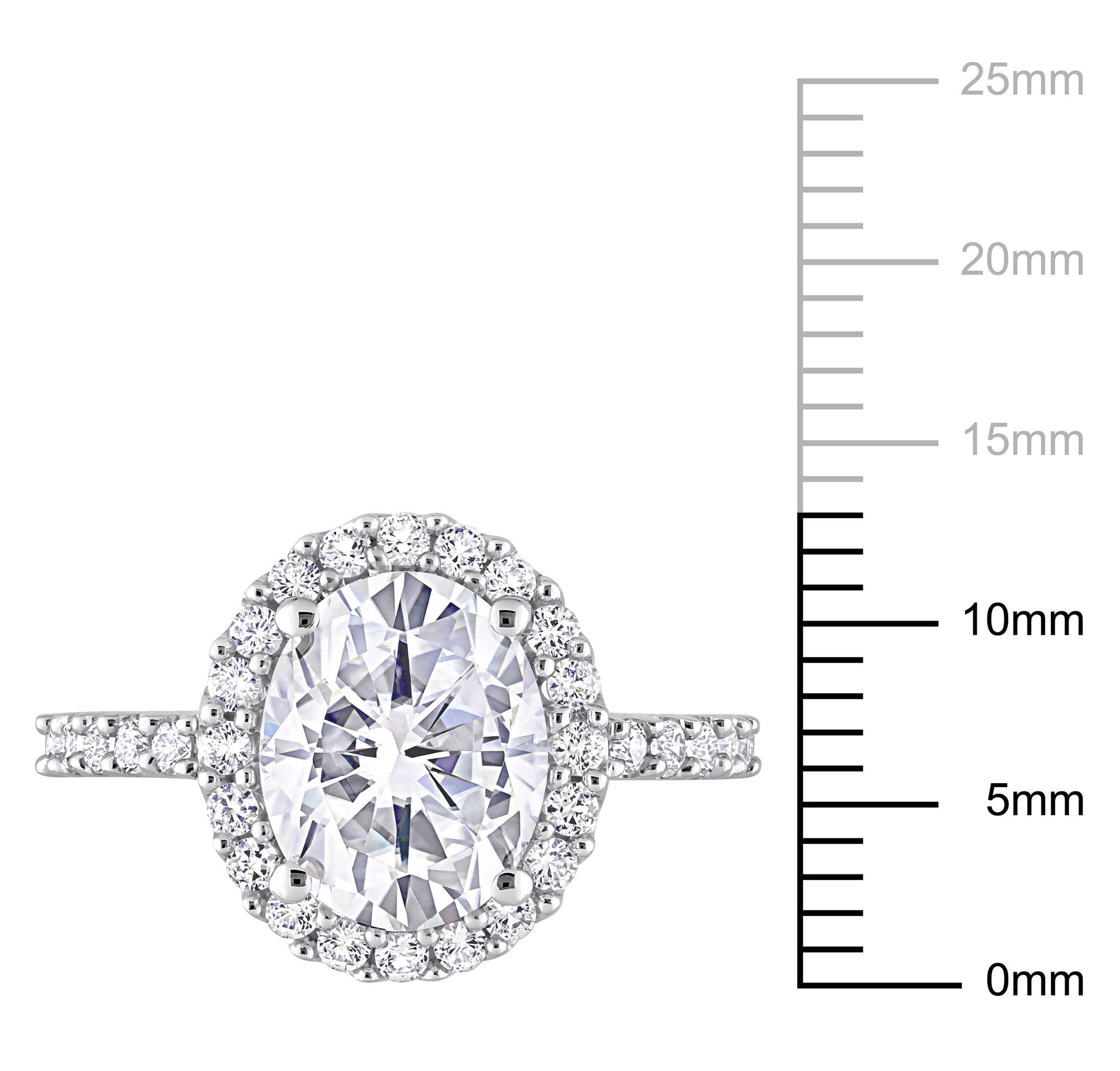 Lab Created Created White Sapphire Halo Ring in 10K White Gold