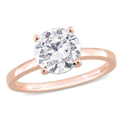Belk & Co Lab Created White Sapphire Solitaire Ring in 10K Gold, 7