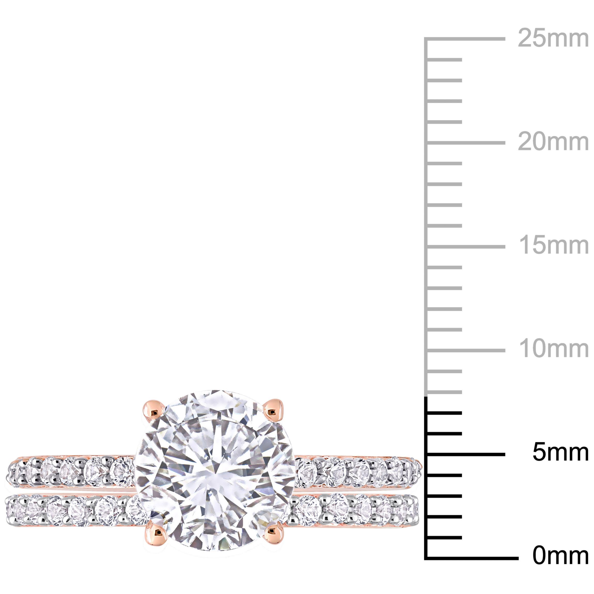 Lab Created Created White Sapphire Bridal Ring Set in 10K Rose Gold
