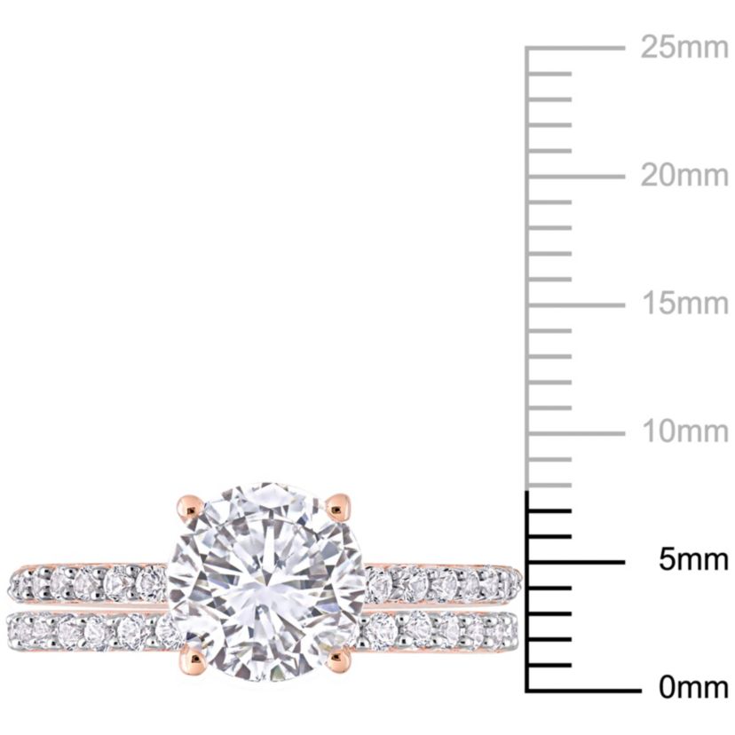Lab Created Created White Sapphire Bridal Ring Set in 10K Rose Gold