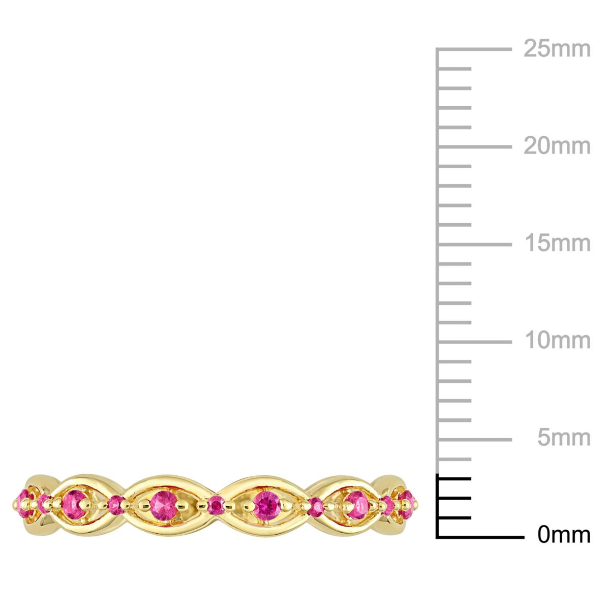 Lab Created Created Ruby Eternity Ring in Yellow Plated Sterling Silver