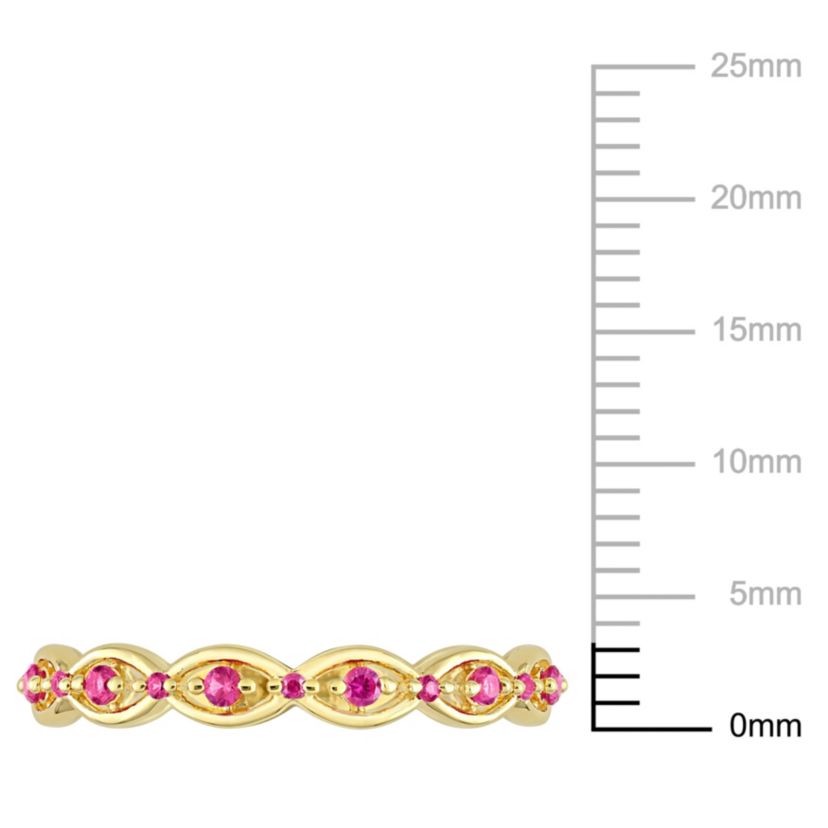 Lab Created Created Ruby Eternity Ring in Yellow Plated Sterling Silver