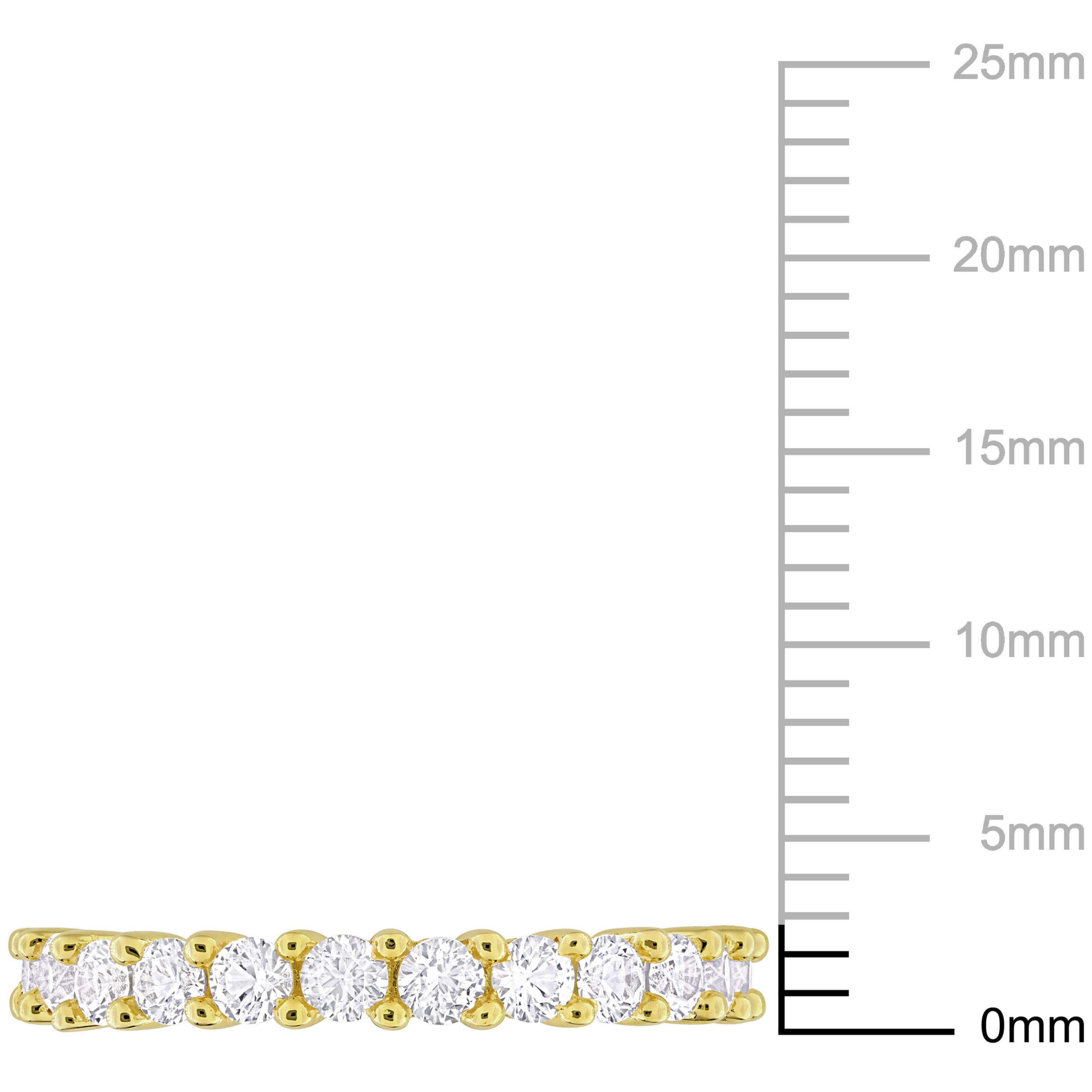 Lab Created Created White Sapphire Anniversary Ring in Rose Plated Sterling Silver