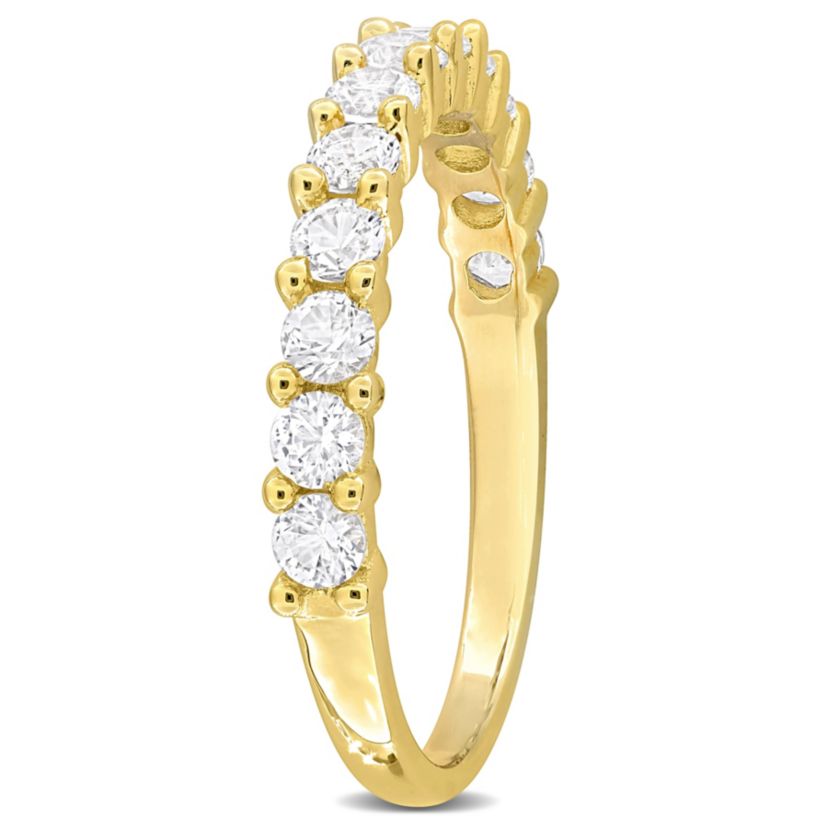 Lab Created Created White Sapphire Anniversary Ring in Rose Plated Sterling Silver