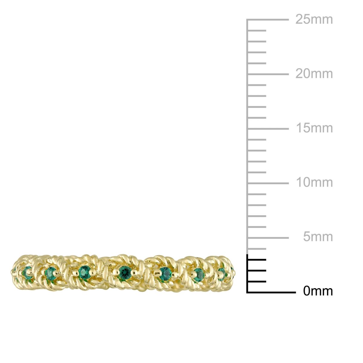 Lab Created Created Emerald Infinity Eternity Ring in 10K Yellow Gold