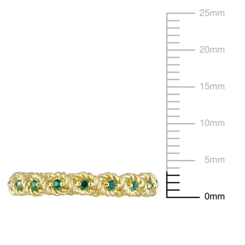 Lab Created Created Emerald Infinity Eternity Ring in 10K Yellow Gold