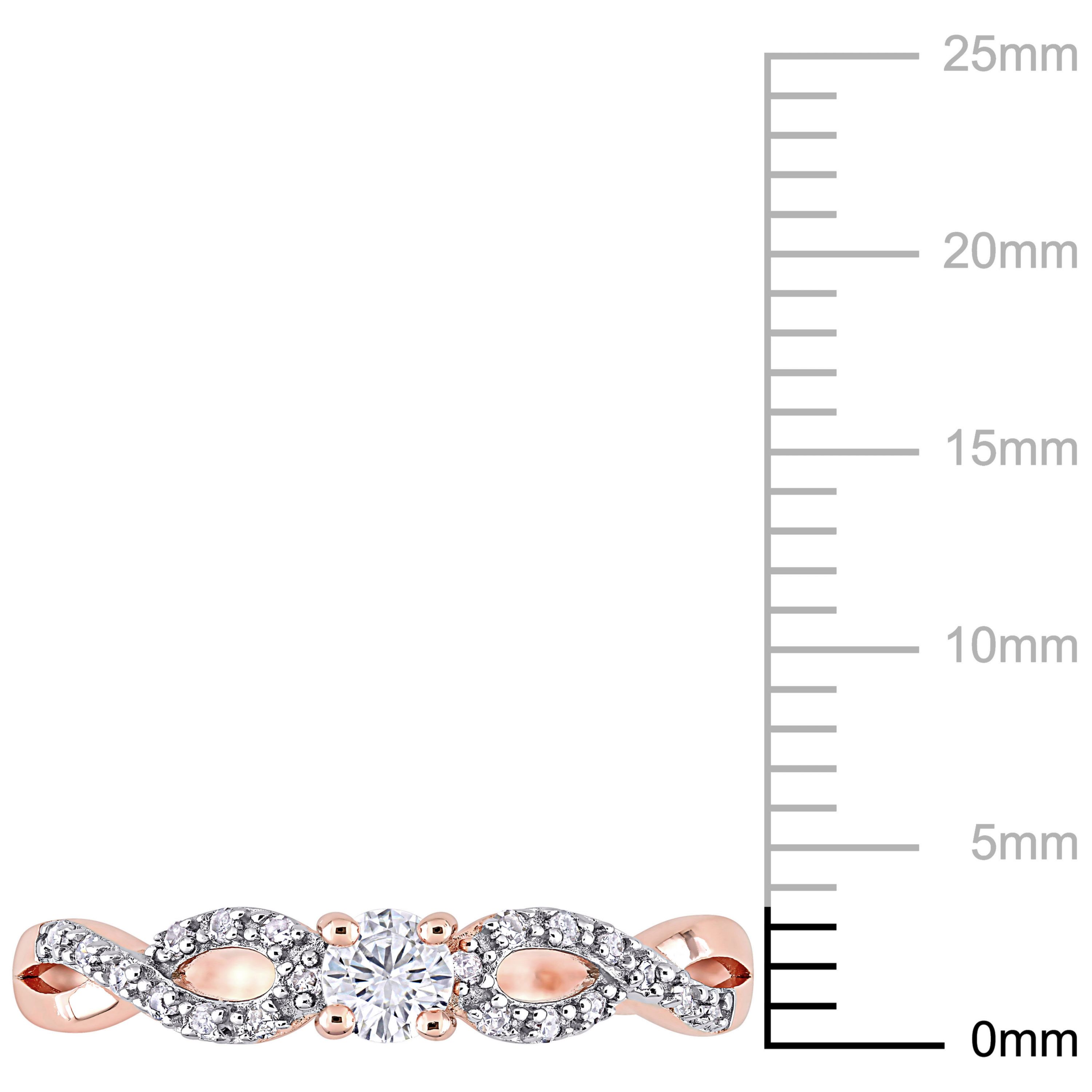 Lab Created Created White Sapphire and 1/10 ct. t.w. Diamond Infinity Ring in Rose Plated Sterling Silver