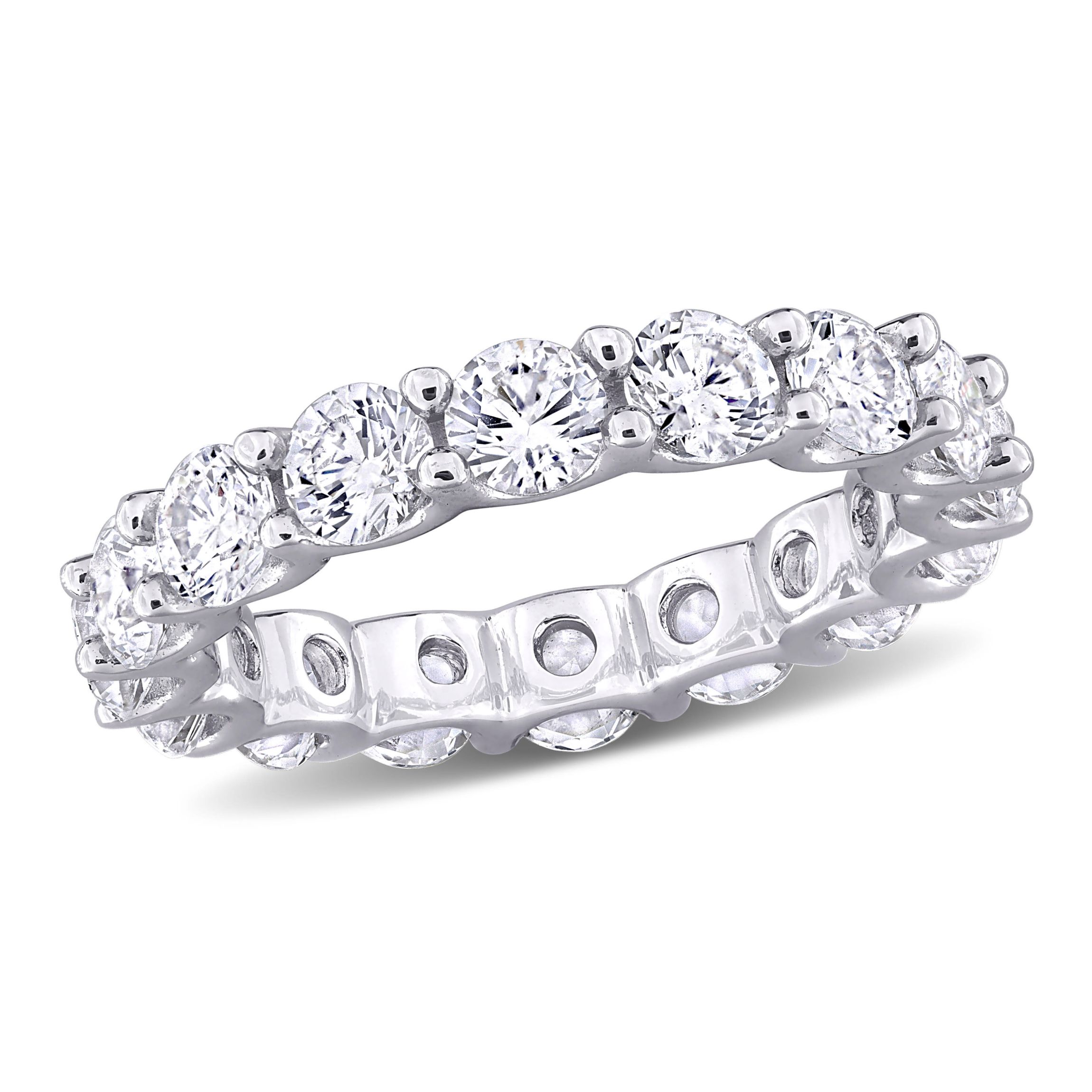 Lab Created Created White Sapphire Eternity Ring in Sterling Silver