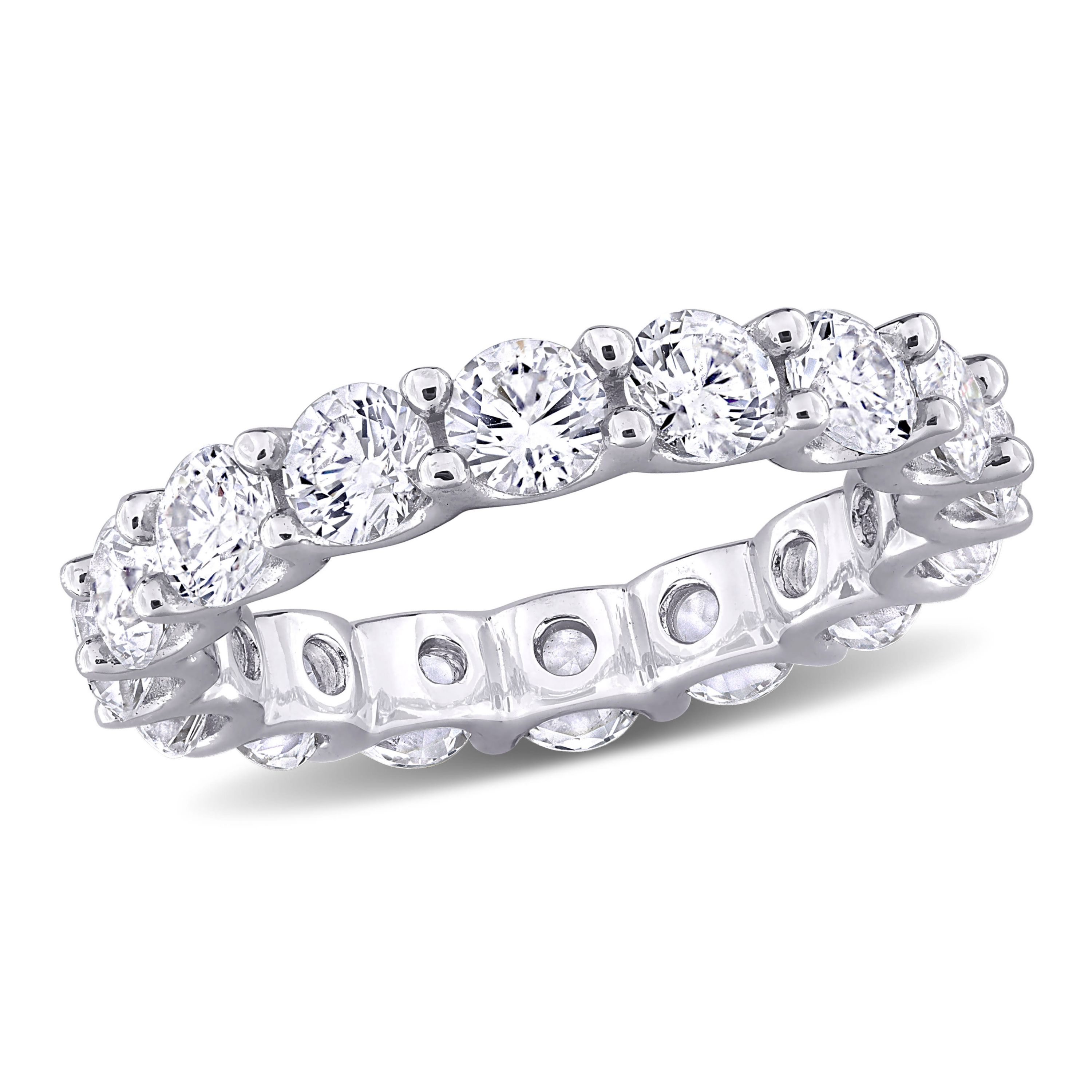 Lab Created Created White Sapphire Eternity Ring in Sterling Silver