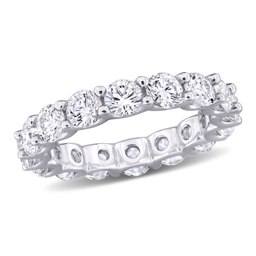 Lab Created Created White Sapphire Eternity Ring in Sterling Silver