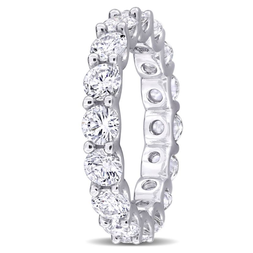 Lab Created Created White Sapphire Eternity Ring in Sterling Silver