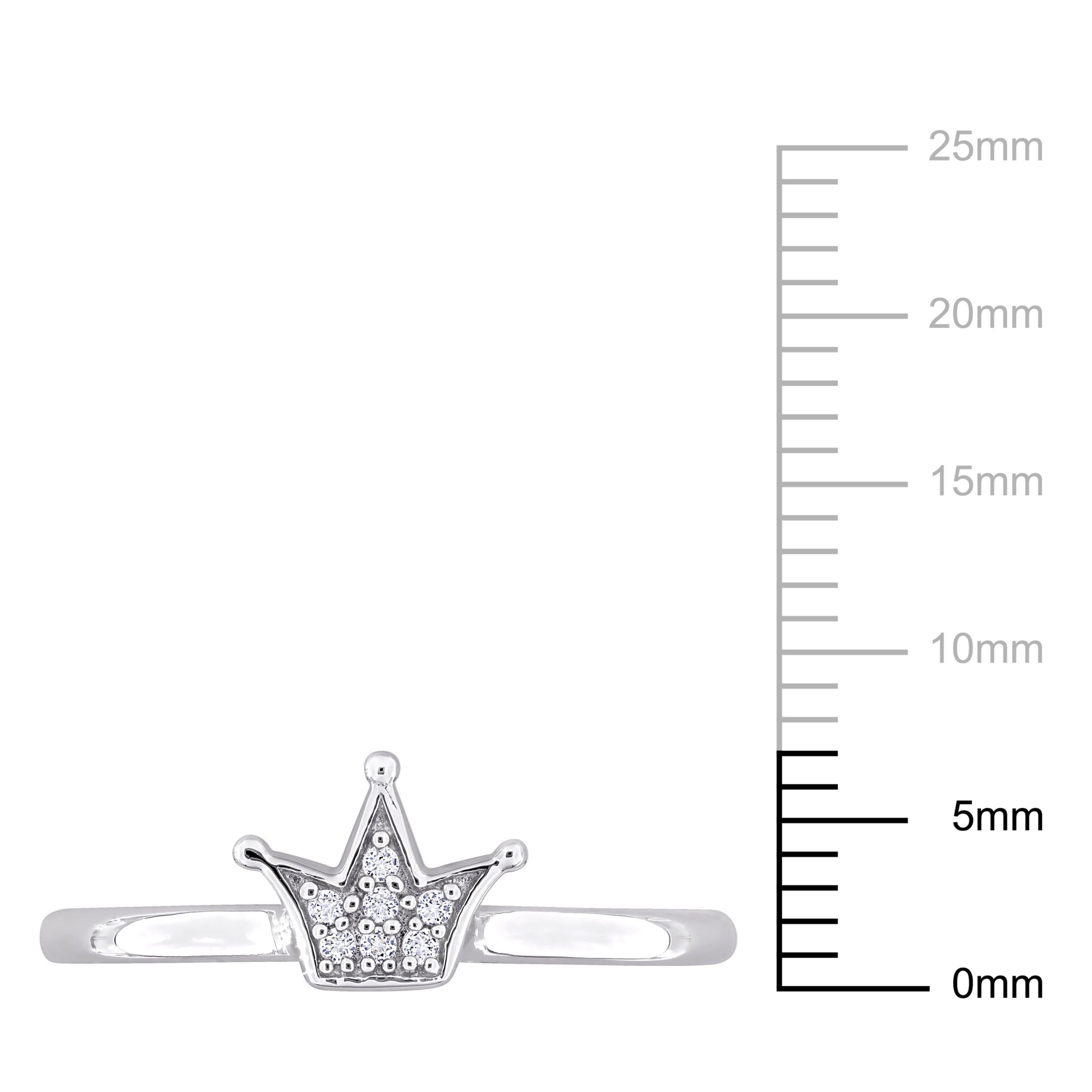 Lab Created Created White Sapphire Cluster Crown Ring in Sterling Silver