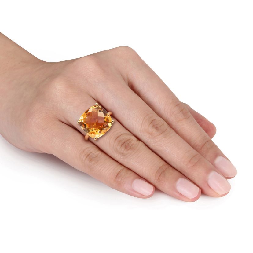 Madeira Citrine Cocktail Ring in 14K Yellow Gold