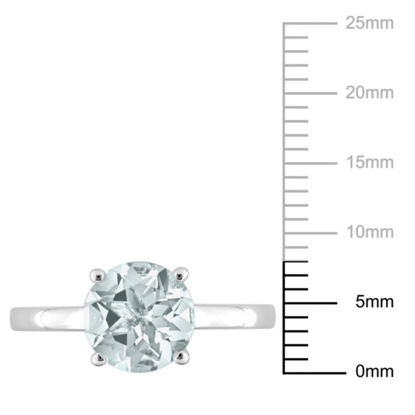 Aquamarine Solitaire Ring in 10K White Gold