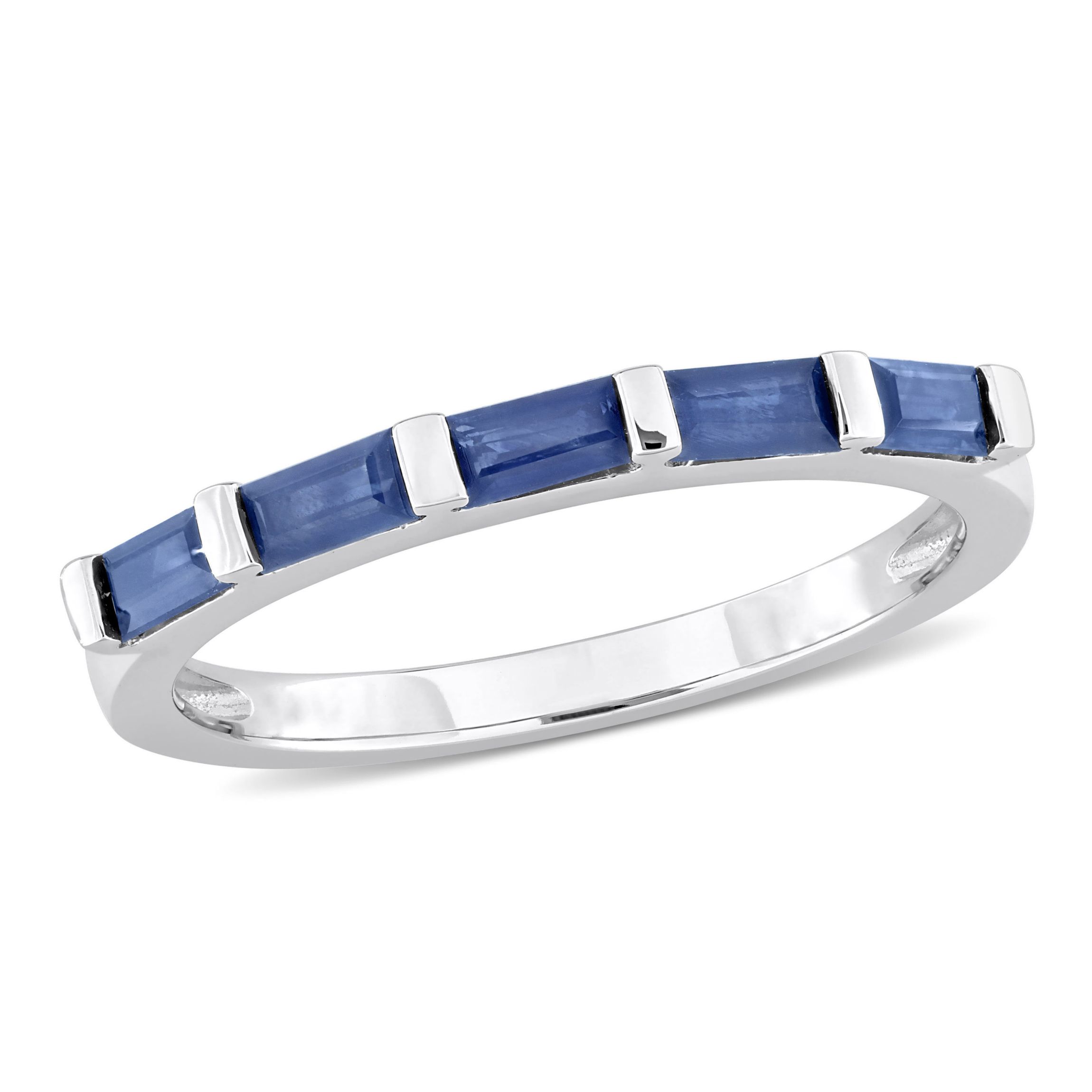 Sapphire Anniversary Ring in 10K White Gold