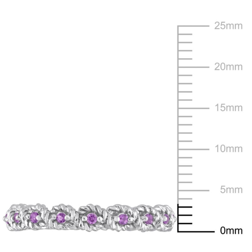 African-Amethyst Infinity Eternity Ring in 10K White Gold