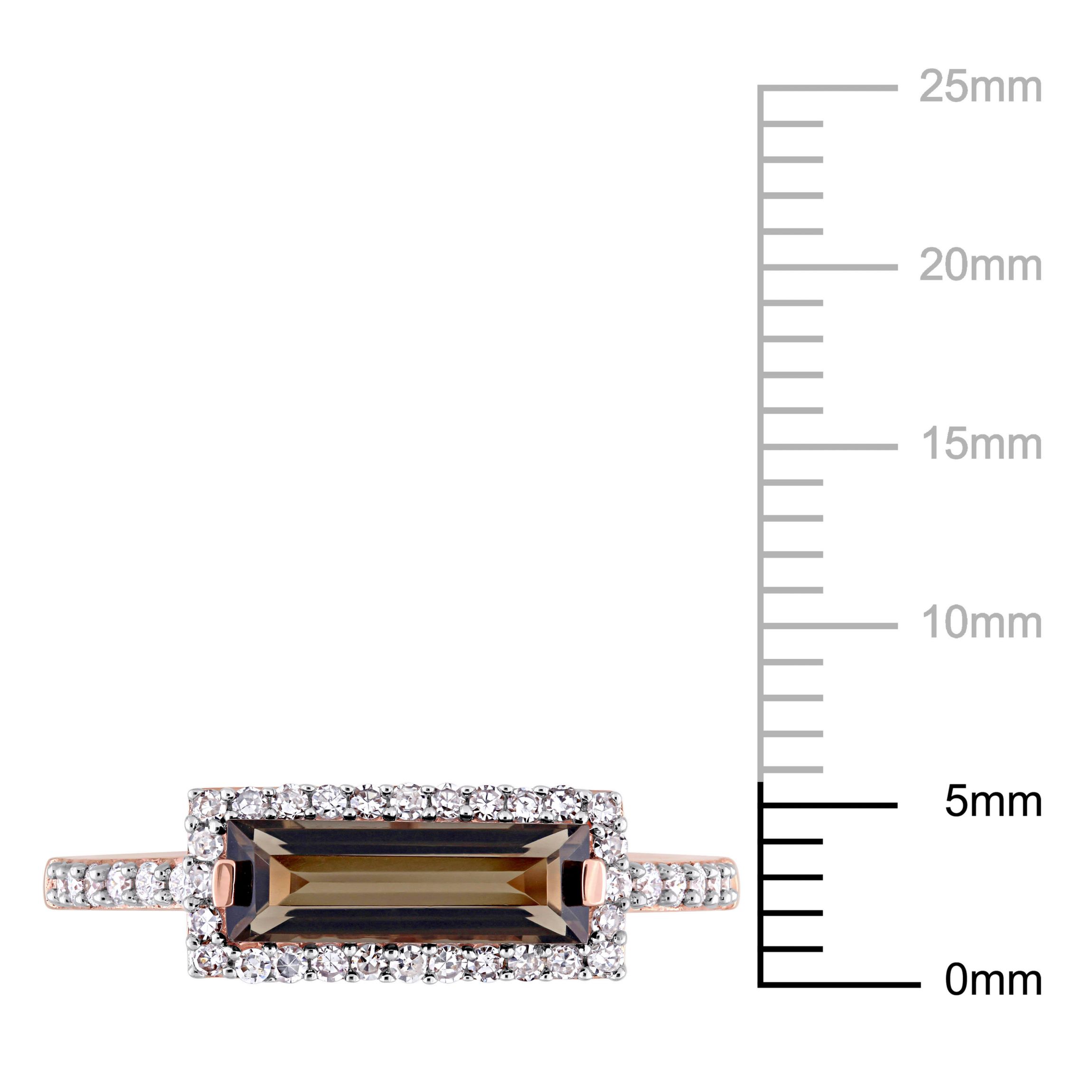 Smokey Quartz and 1/4 ct. t.w. Diamond Halo Ring in 14K Rose Gold